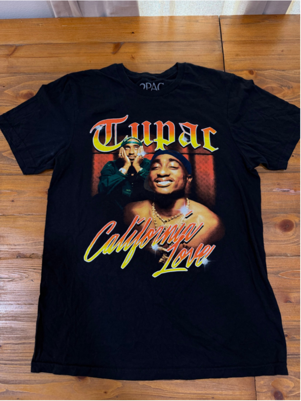 2Pac Tupac California Love Black Graphic T-Shirt Size Small